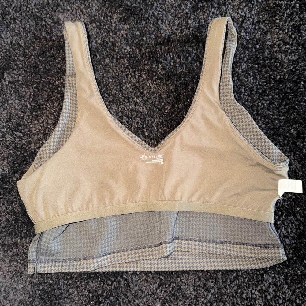 Offline by Aerie Bra - Green Black - Size L - Picture 5 of 7